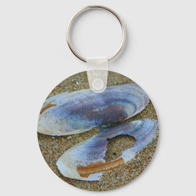 Razor Clam Shell, Oregon Keychain (Front)