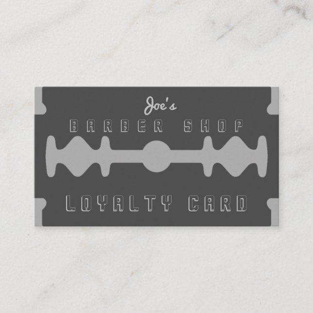 Razor dark tan loyalty business card (Front)