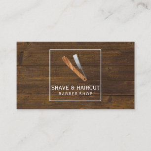 Razor Rustic Wood White Box Business Card