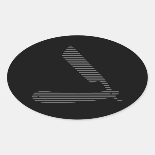 razor stripes oval sticker