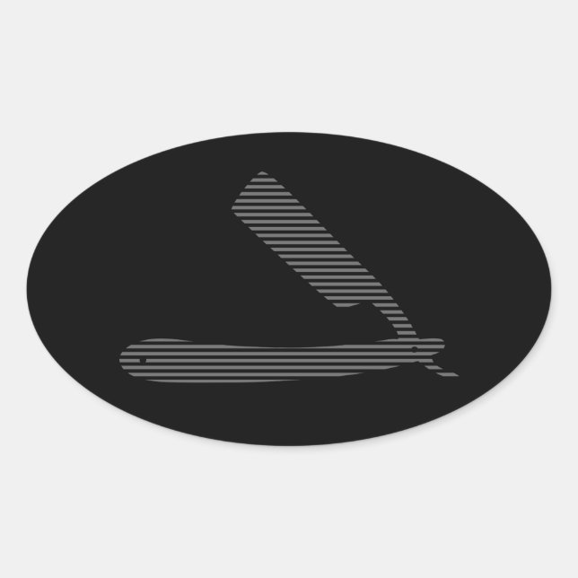 razor stripes oval sticker (Front)