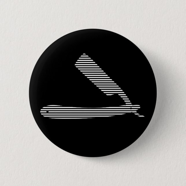 razor stripes pinback button (Front)