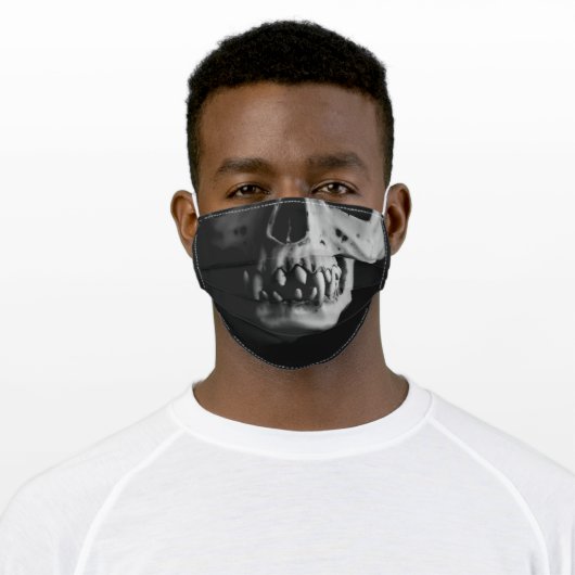Razor Teeth Skull Adult Cloth Face Mask (Worn)