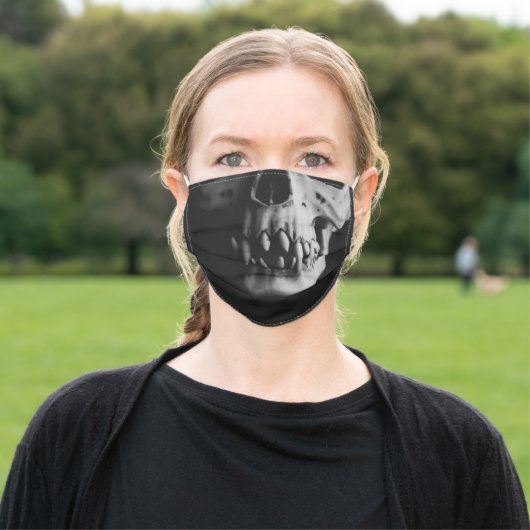 Razor Teeth Skull Adult Cloth Face Mask (Outside)