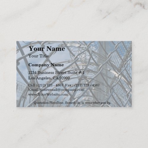 Razor wire, prison business card