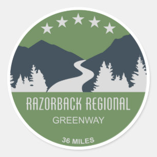 Razorback Regional Greenway Classic Round Sticker