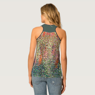 RAZORBACK TEE/MULTI-COLORED FLORAL ABSTRACT/DIG. M TANK TOP