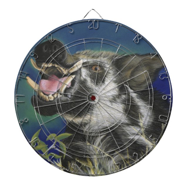 Razorback Warthog Hunting Dartboard (Front)