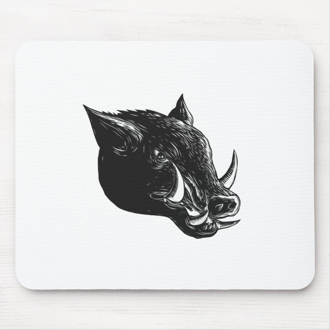 Razorback Wild Boar Scratchboard Mouse Pad (Front)