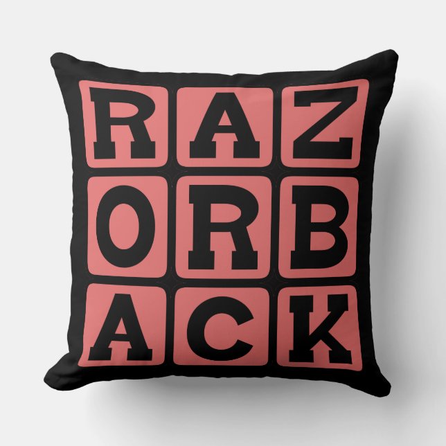Razorback, Wild Boar Throw Pillow (Front)