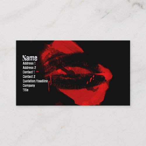 Razorblade Kisses Gothic Business Card
