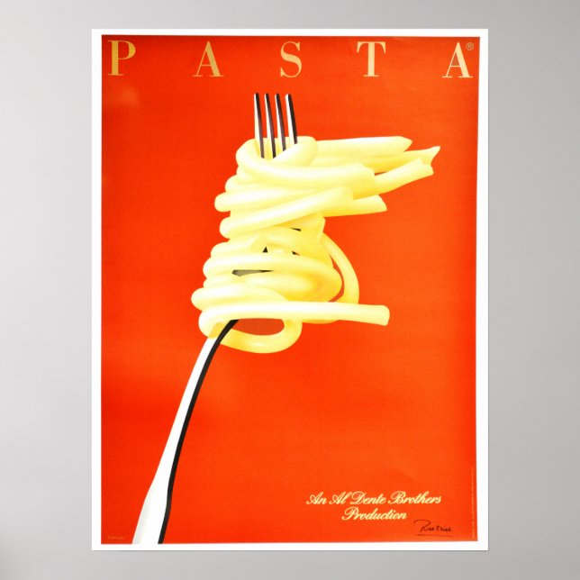RAZZIA PASTA Al Dente Poster Art Art Deco Style (Front)