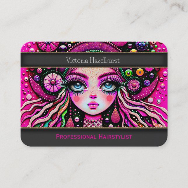 Razzle Dazzle Fun Professional  Hair Stylist Business Card (Front)