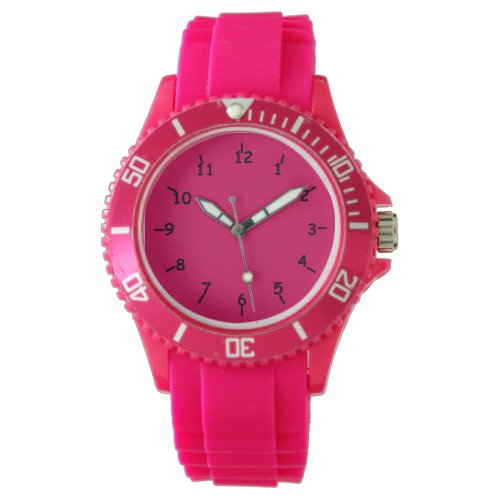 Razzle Dazzle Raspberry Sporty Pink Silicon Wrist Watch