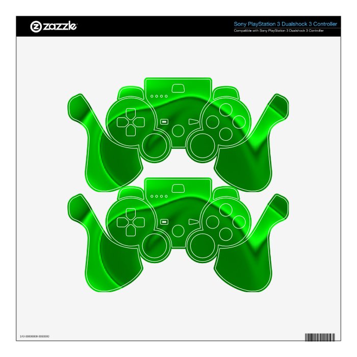 Razzle Neon Green Design PS3 Controller Skin