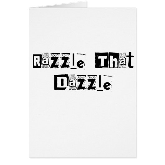 Razzle That Dazzle Text Cards (Front)