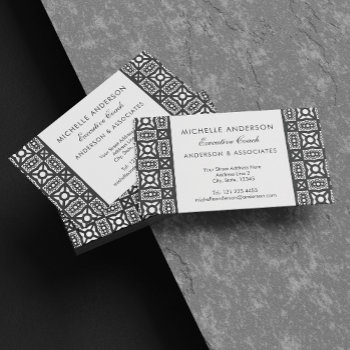 Razzmatazz Black And White Business Card by VillageDesign at Zazzle