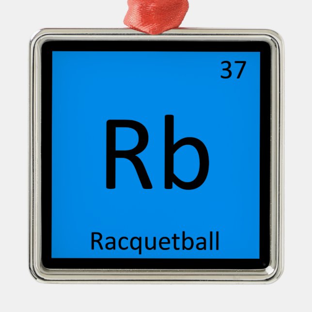 Rb - Racquetball Sports Chemistry Periodic Table Metal Ornament (Front)