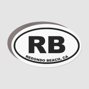 RB Redondo Beach Oval Car Magnet