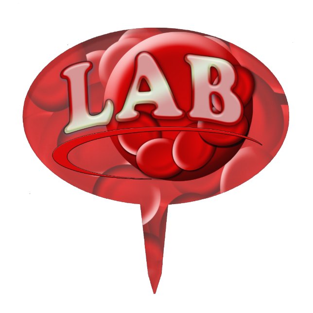 RBC LABORATORY LOGO RED BLOOD CELLS CAKE TOPPER (Front)