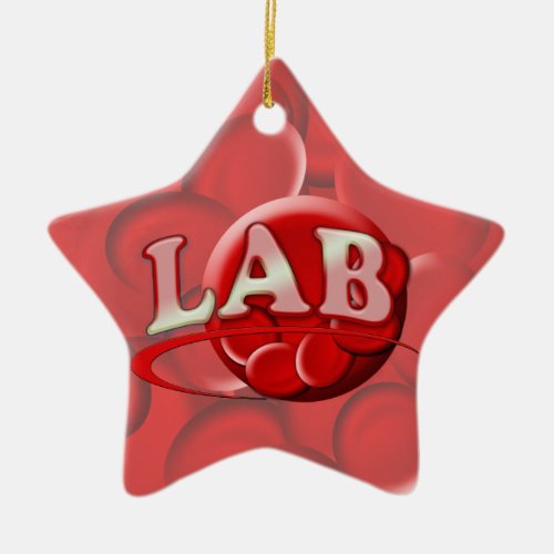 RBC LABORATORY LOGO RED BLOOD CELLS CERAMIC ORNAMENT