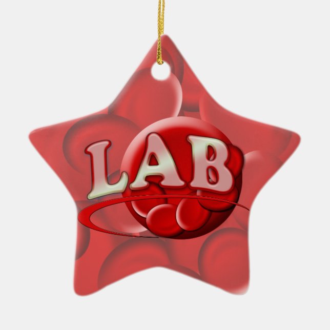 RBC LABORATORY LOGO RED BLOOD CELLS CERAMIC ORNAMENT (Front)