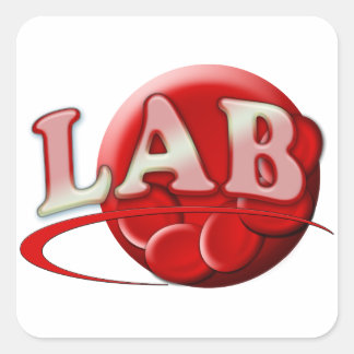 RBC LABORATORY LOGO RED BLOOD CELLS SQUARE STICKER