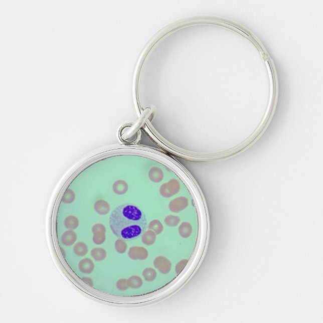 RBCs WBCs Slide Microscope Hematology Lab Keychain (Front)