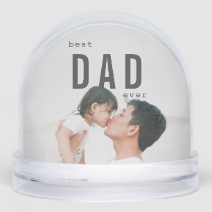 RBest Dad Ever Minimalist Photo Snow Globe