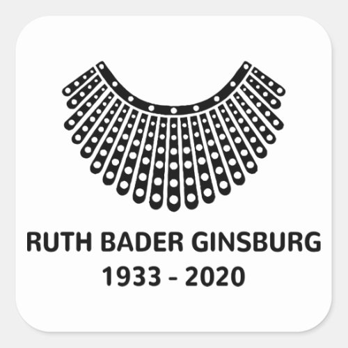 RBG Collar I dissent collar Ruth Bader Ginsburg Square Sticker