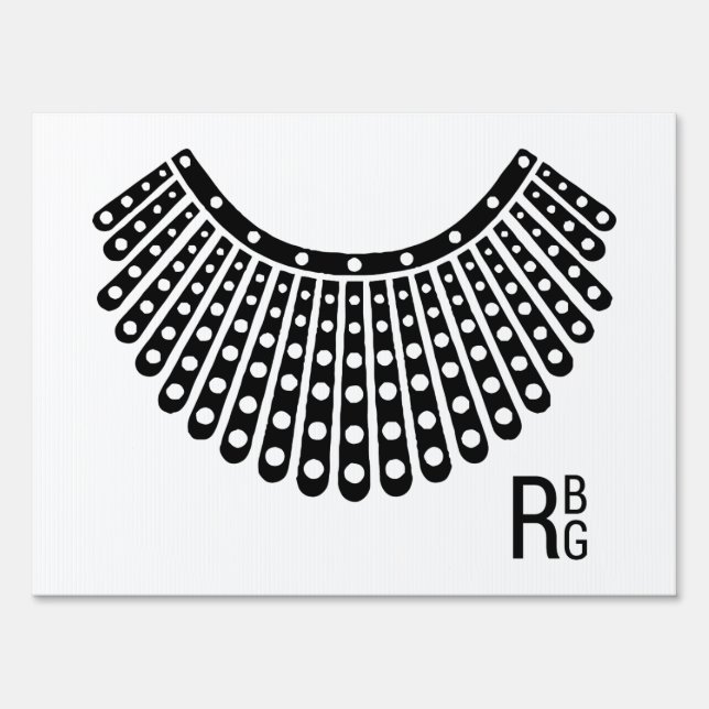 RBG Collar, RBG Ruth Bader Ginsburg Collar Sign (Front)