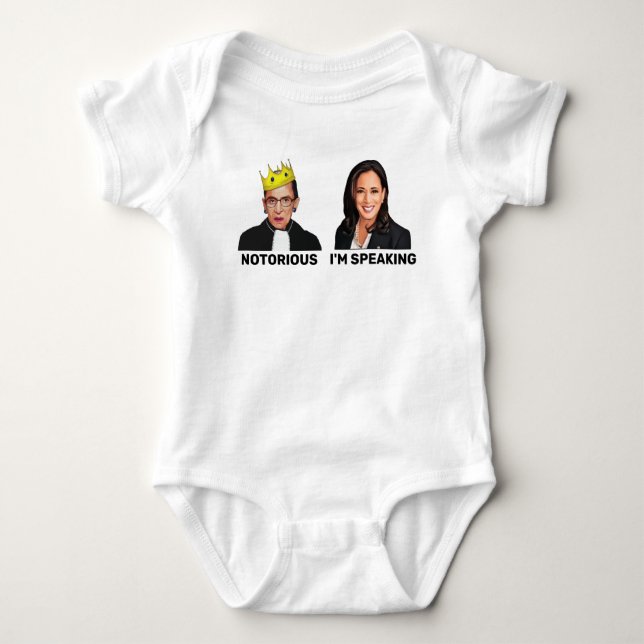 RBG Notorious Kamala Harris I'm Speaking Baby Bodysuit (Front)