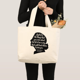 RBG Quotes, Ginsburg Quote, Ruth Bader Ginsburg Large Tote Bag