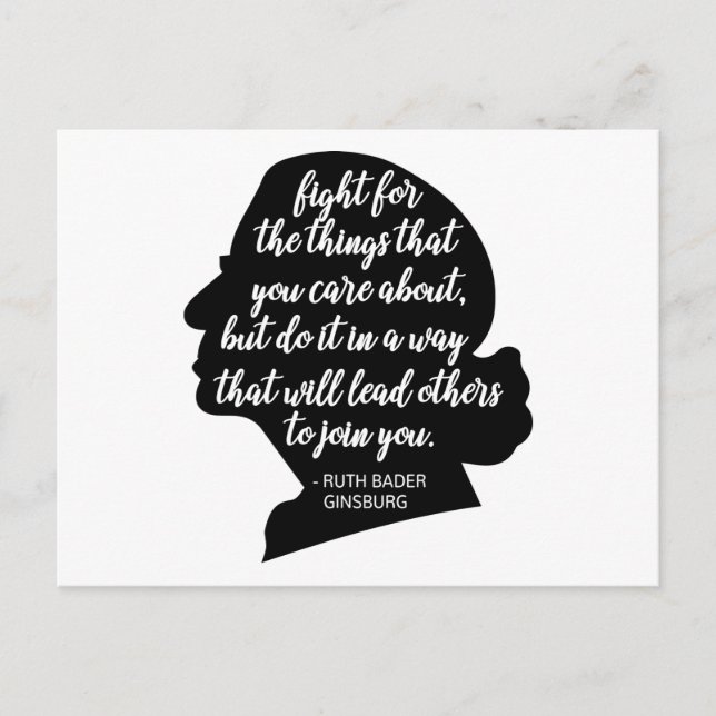 RBG Quotes, Ginsburg Quote, Ruth Bader Ginsburg Postcard (Front)
