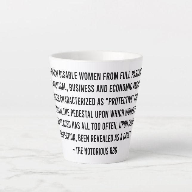 Rbg Quotes, Rbg Mug, Ruth Bader Ginsburg Latte Mug (Front)