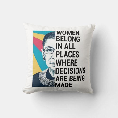 Rbg Quotes Ruth Bader Ginsburg Quote Throw Pillow