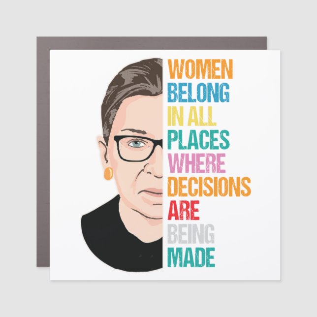 RBG, RBG Quotes, Ruth Bader Ginsburg Car Magnet (Front)