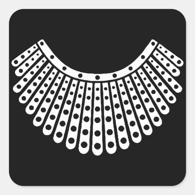 RBG Ruth Bader Ginsburg Glitter Favorite Collar Square Sticker (Front)