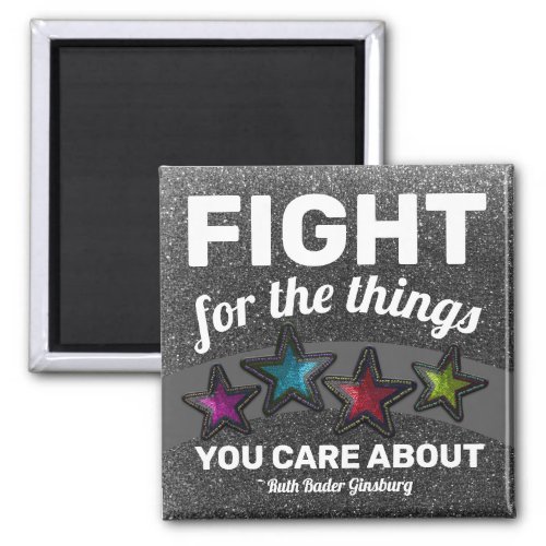 RBG Ruth Bader Ginsburg Quote Glitter Sequin Stars Magnet