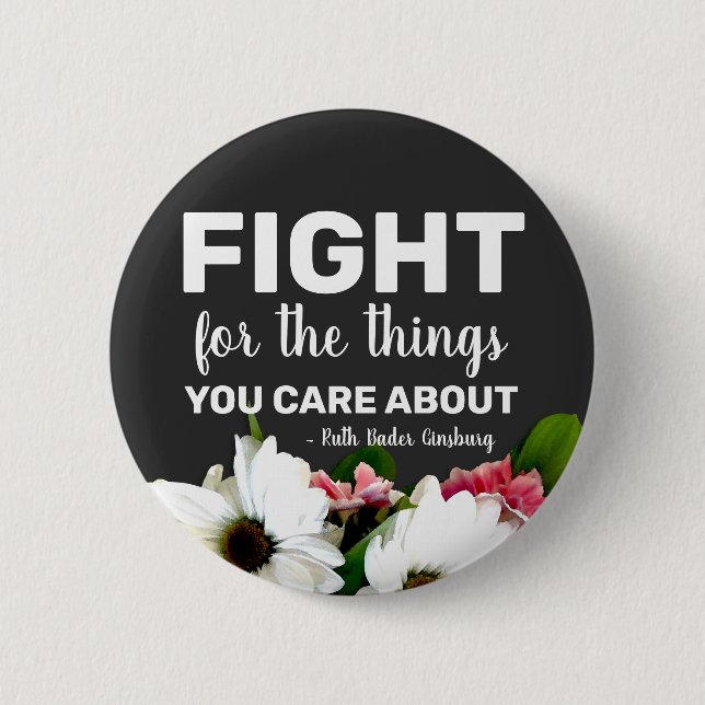 RBG Ruth Bader Ginsburg Quotes Feminist Liberal Bu Button (Front)