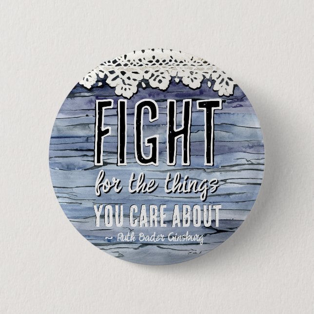 RBG Ruth Bader Ginsburg Quotes Feminist Liberal    Button (Front)
