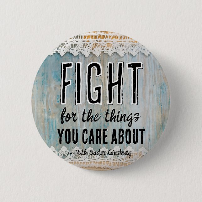 RBG Ruth Bader Ginsburg Quotes Feminist Liberal    Button (Front)