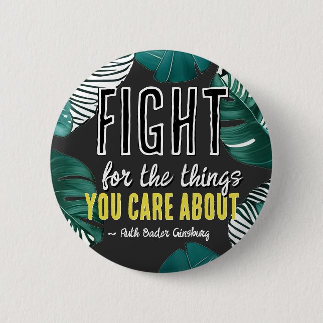 RBG Ruth Bader Ginsburg Quotes Feminist Liberal    Button (Front)