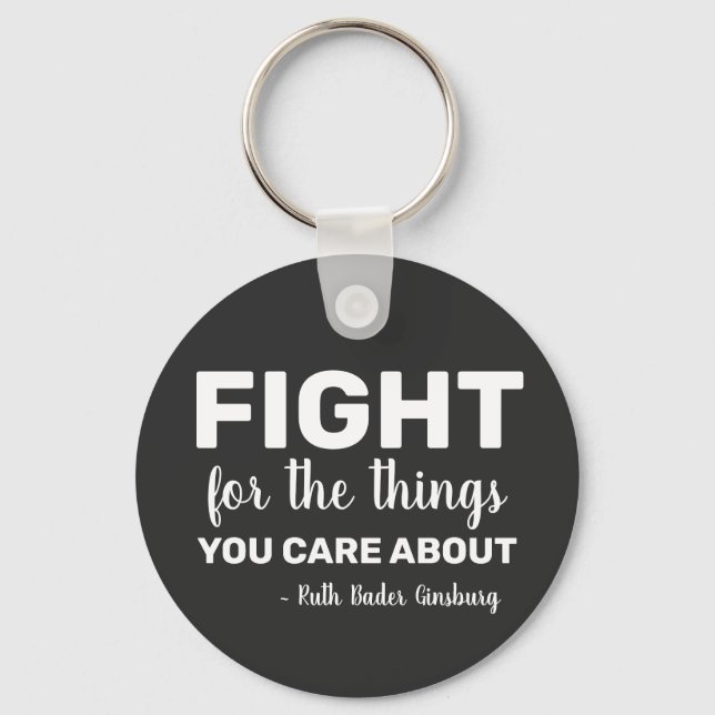 RBG Ruth Bader Ginsburg Quotes Feminist Liberal Keychain (Front)
