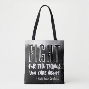 RBG Ruth Bader Ginsburg Quotes Feminist Liberal Tote Bag