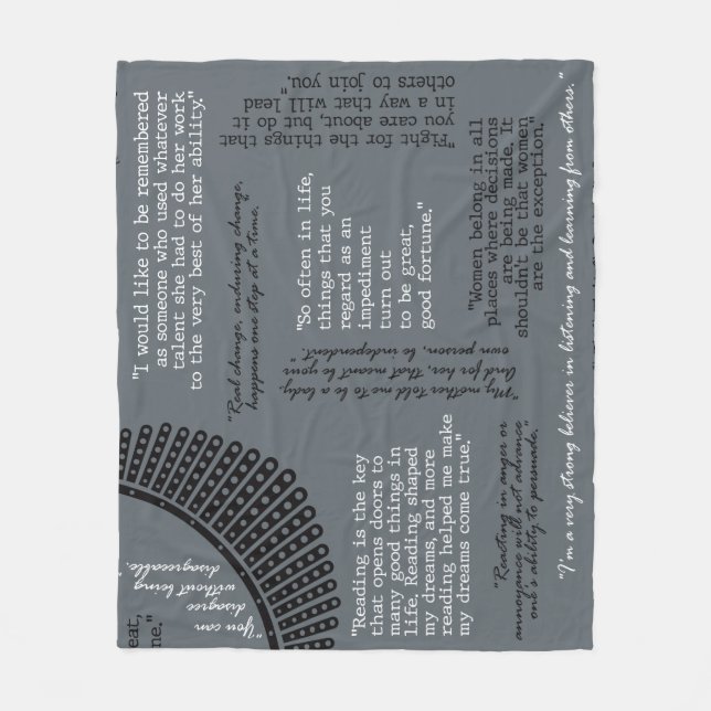 RBG - Ruth Bader Ginsburg - Quotes Fleece Blanket (Front)