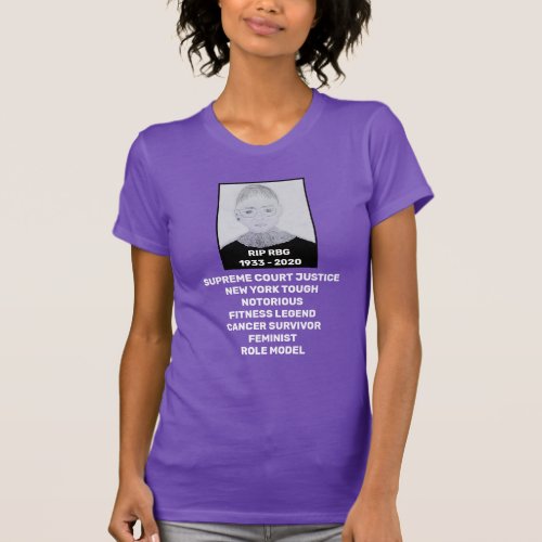 RBG Ruth Bader Ginsburg Tribute Purple Survivor T_Shirt