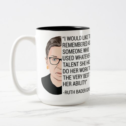RBG Ruth Bader Ginsburg Tribute RIP Two_Tone Coffee Mug