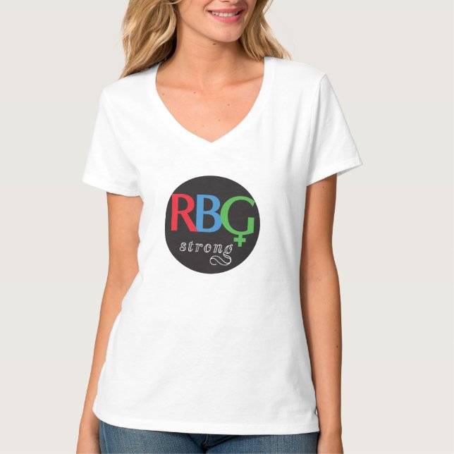 RBG Strong Women's V-Neck T-Shirt (Front)
