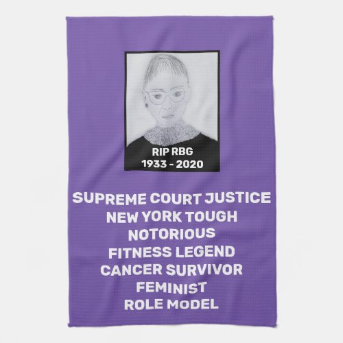 RBG Tribute NY Tough Purple Kitchen Towel